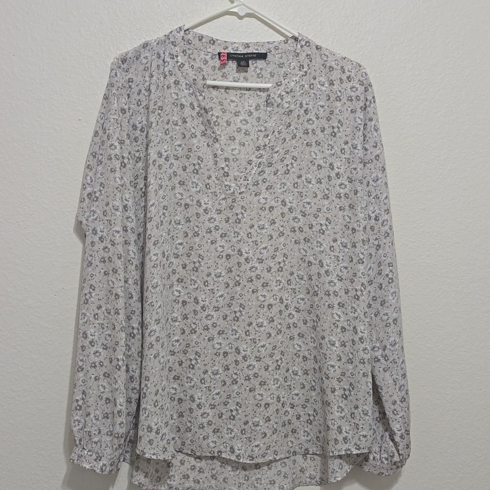 Cynthia Steffe Floral Long Sleeve‎ L